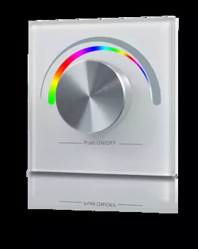 Радио панель W-RGB-W встраиваемая в стену с валкодером на 1 зону для RGB ленты, белая, W-RGB-W