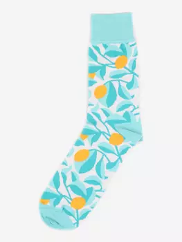 Носки дизайнерские Burning Heels, Lemons, Light/Blue, Голубой