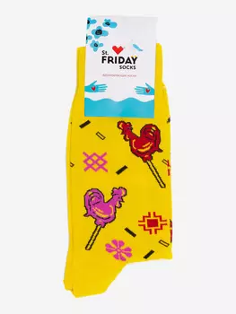 Носки с рисунками St.Friday Socks, Леденец петушок, Желтый