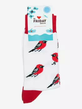 Новогодние носки St.Friday Socks, Снегири, Белый