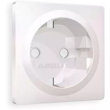 Лицевая панель Ambrella Volt ALFA (Жемчуг) для электрической розетки с заземлением QUANT AP2060