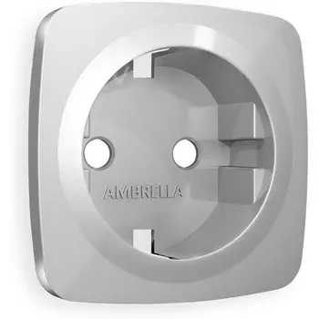 Лицевая панель Ambrella Volt OMEGA (Серебро глянец) для электрической розетки с заземлением QUANT OP4060