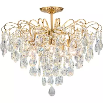Люстра хрустальная потолочная на штанге E27*60W White/Gold Escada Crown 1113/7PL