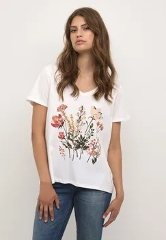 Футболка с принтом Lvire V Neck Cream, цвет snow white