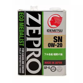 Синтетическое моторное масло IDEMITSU Zepro Eco Medalist 0W-20 4 л