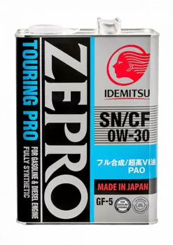 Синтетическое моторное масло IDEMITSU Zepro Touring Pro 0W-30 4 л