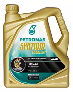 Синтетическое моторное масло Petronas Syntium 3000 AV 5W40 4 л