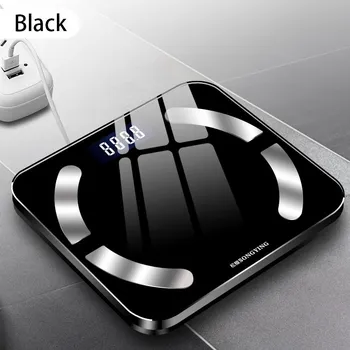 Bluetooth весы для жира, USB электронные цифровые весы, умные весы, напольные весы для ванной комнаты, индекс ИМТ 290*260 мм белый