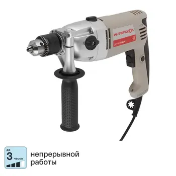 Дрель сетевая ударная Интерскол ДУ-16/1000ЭР, 1000 Вт