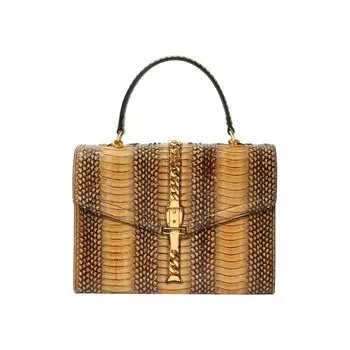 Сумка Sylvie 1969 small из кожи змеи Gucci