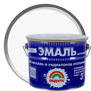 Эмаль акриловая для радиаторов Радуга полуглянцевая цвет белый Р-178 3 кг
