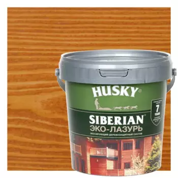 Эко-лазурь Husky Siberian полуматовая цвет клен 0.9 л