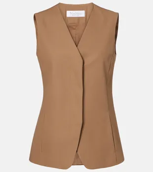 Хлопковый твиловый жилет Max Mara, Noce