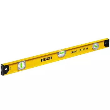 Уровень Stayer "MASTER" "I-Bar" 3470-080_z01, РЕЛЬС двутавровый, 3 противоударных ампулы (1 поворотная на 360 град), линейка, 80см