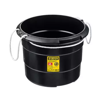 Ведро строительное Stayer STRONG (06085-40) пластиковое с канатными ручками, 40 л