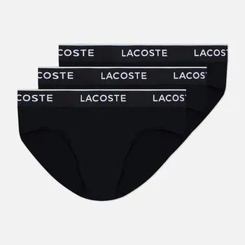 Комплект мужских трусов Lacoste Underwear Briefs 3-Pack, цвет чёрный, размер S