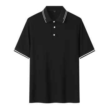 Summer Short Sleeved T-shirt Men s Lapel Polo Shirt Couple Polo Shirt XXXXXL белый