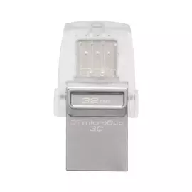 Флеш-накопитель 32 Гб Kingston DataTraveler microDuo 3C, USB-C + USB 3.1, серебристый