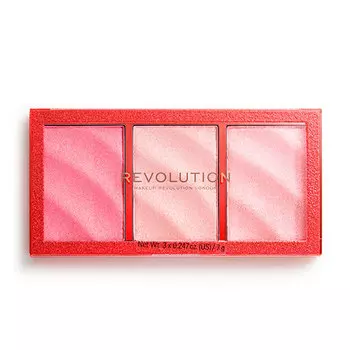 Палетка хайлайтеров для лица REVOLUTION PRECIOUS STONE с блестками тон ruby crush