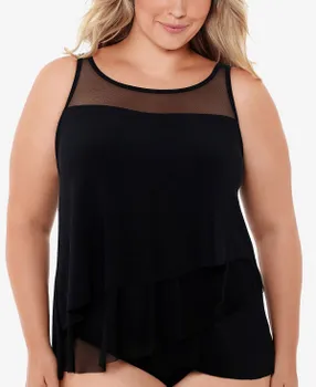 Топ mirage tankini больших размеров Miraclesuit, черный