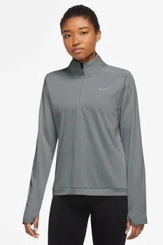 Беговая футболка Dri Fit Pacer с молнией 1/4 Nike, серый