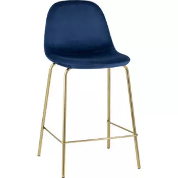 Стул полубарный Stool Group Валенсия велюр синий золотые ножки