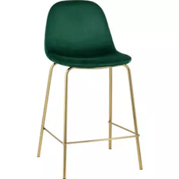 Стул полубарный Stool Group Валенсия велюр зеленый золотые ножки