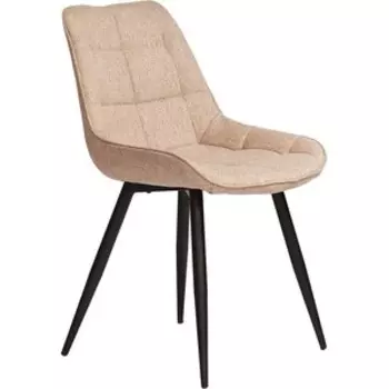 Стул TetChair ABRUZZO (mod. 8060) металл, ткань серо-бежевый, ножки черный