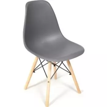 Стул TetChair Secret De Maison Cindy (Eames) (mod. 001) дерево береза/металл/сиденье пластик серый (grey)