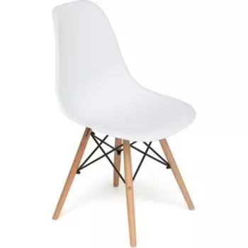 Стул TetChair Secret De Maison Cindy (Eames) (mod. 001) дерево натуральный, металл черный, сиденье белый white