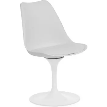 Стул TetChair Tulip fashion chair (mod.109) металл/пластик / PU белый/белый