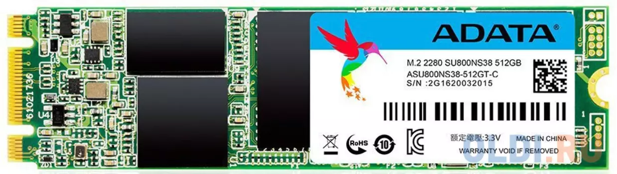 Твердотельный накопитель SSD M.2 512 Gb A-Data ASU800NS38-512GT-C Read 560Mb/s Write 520Mb/s TLC