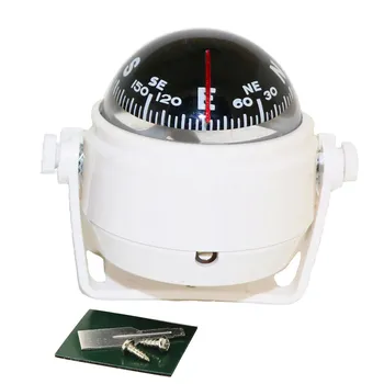 Морской поворотный лодочный компас для морского навигационного позиционирования Автомобильные компасы Высокоточный черный/белый для крепления на приборной панели белый