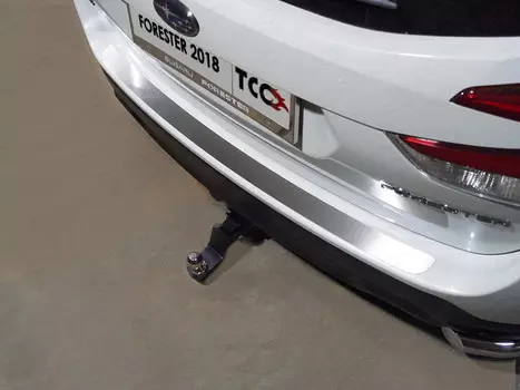 Накладка на задний бампер (лист шлифованный) Компания ТСС SUBFOR18-02 Subaru Forester (SK) 2018-