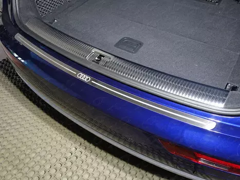 Накладка на задний бампер (лист шлифованный логотип audi) (без пневмоподвески) Компания ТСС AUDIQ517-17 Audi Q5 2017-