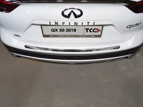 Накладка на задний бампер (лист зеркальный) Компания ТСС INFQX5018-06 Infiniti QX50 2018-