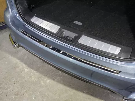Накладка на задний бампер (лист зеркальный надпись Infiniti) Компания ТСС INFQX6016-13 Infiniti QX60 2016-