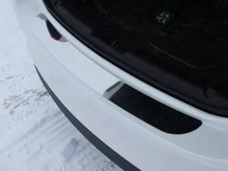Накладка на задний бампер (лист зеркальный) ТСС MAZ615-07 для Mazda 6 (2015 - 2017)