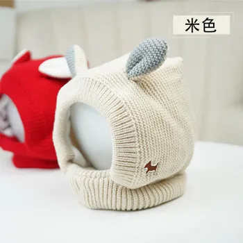 Pet Supplies Amazon s new knitted rabbit ear pet hat, autumn and winter warm pet headgear, dog hat one size fits all красный
