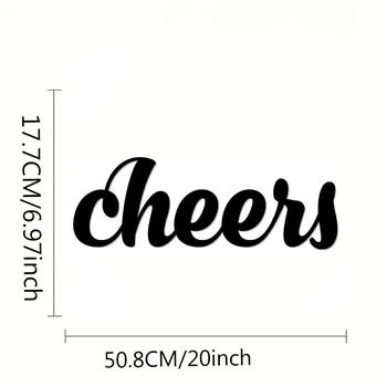 Cheers Mtal Bar Mur Signe Dcoratif Accent Dcor Mur Dcor Cuisine Mot Signe,Украшение стен, Наклейка на стену, Силуэт Iron Art чёрный
