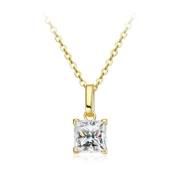 D Цвет 6*6 мм 1,2CT VVS1 Муассанит Ожерелье Подвеска для женщин Сертифицированный GRA S925 Серебро Лаборатории с бриллиантами и драгоценными камнями на шею Ювелирные изделия