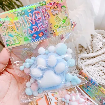 Мягкая игрушка-антистресс «кошачья лапка» ручной работы Mochi Slow Rebound Fidget Toys, подарок на день рождения фиолетовый