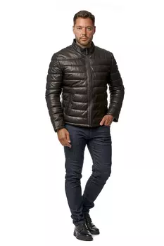 Мужская кожаная куртка из натуральной кожи с воротником