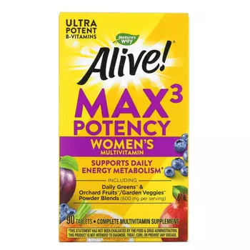Nature's Way, Alive! Max3 Potency, мультивитамины для женщин, 90 таблеток