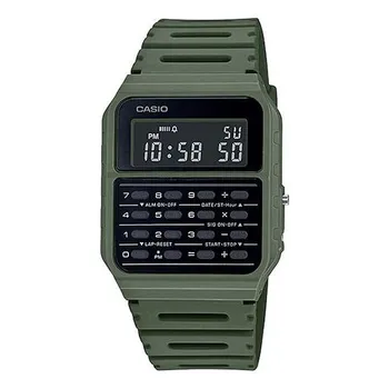 Часы CASIO Quartz Waterproof Sports Unisex Mens GrayGreen Digital, зеленый