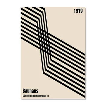Абстрактная линия Баухаус, настенная живопись на холсте, современный минималистичный стиль, скандинавские постеры и принты, картинки для декора гостиной 21x30cm No Framed