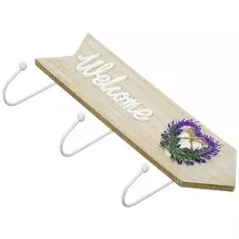 Вешалка настенная 3 крючка, 9.5х34 см, МДФ, металл, Добро пожаловать, Y4-5137