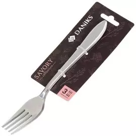Вилка нержавеющая сталь, 3 предмета, столовая, Daniks, Savory