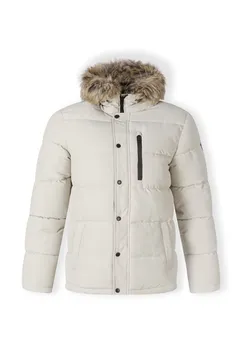 Зимняя куртка PADDED WITH FAUX FUR TRIM HOOD RESPECT, серый
