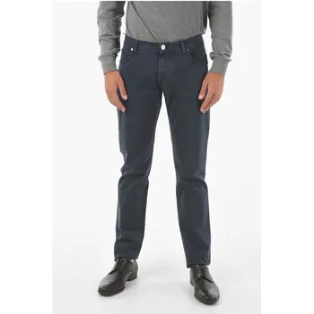 Прямые брюки ID Stretchy Cotton M ALGA FIX с 5 карманами Corneliani, Blue